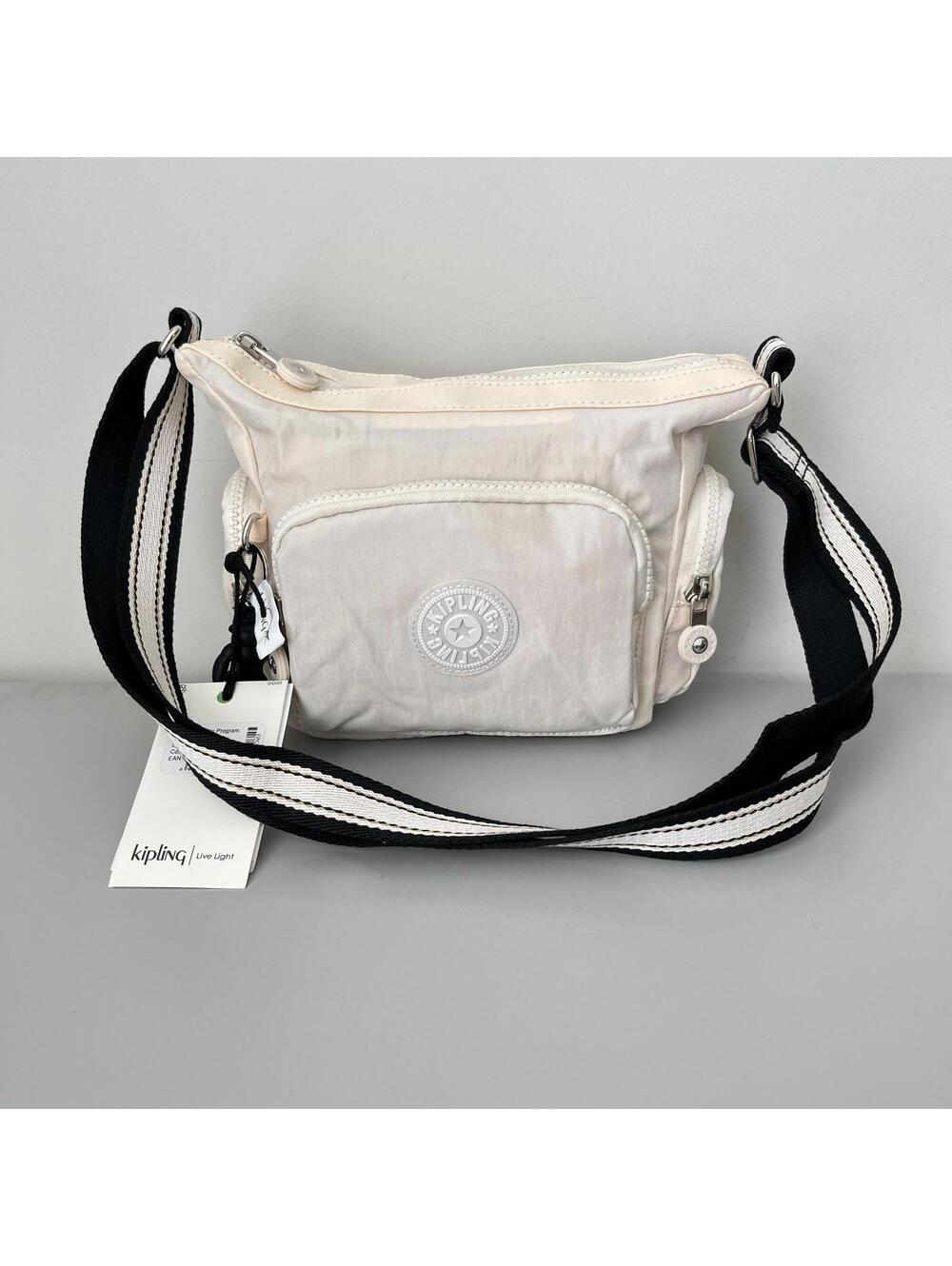 Kipling Mini Gabbie Crossbody Bag in Sand Beige NWT